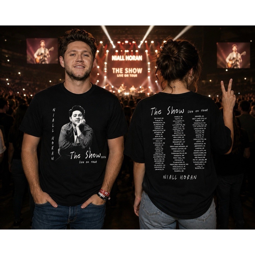 Niall Horan The Show 2024 Tour T-Shirt Black Concert Tee Men XL Official Merch